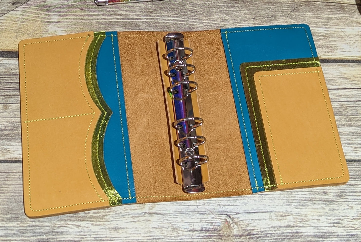 Dotty Rings True A6 Sized Leather Cover Ready to Ship
