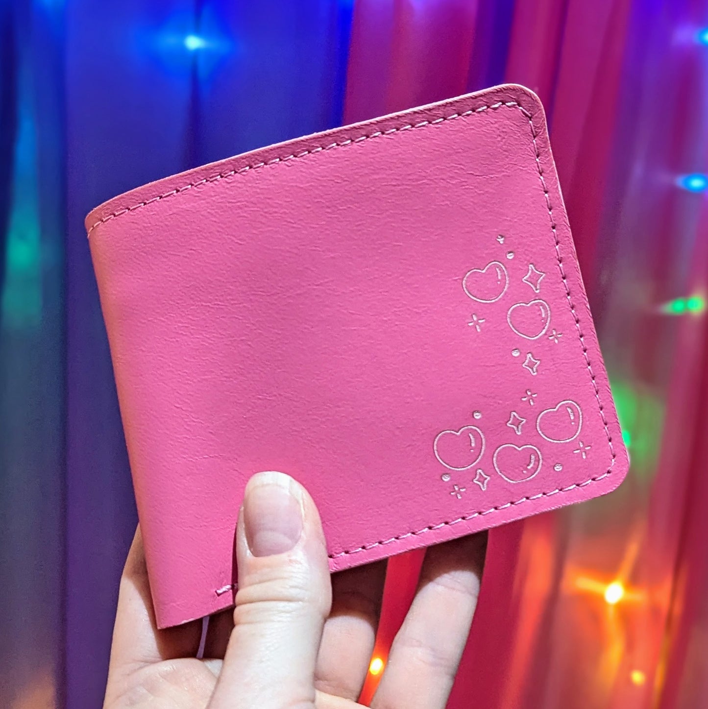 Bubblegum Leather Billfold READY TO SHIP Engraved Wallet