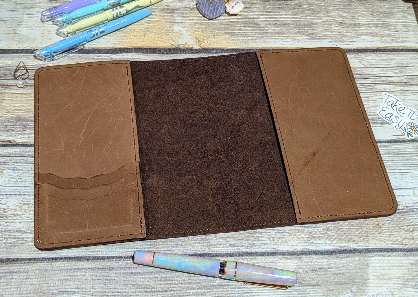 Book Lovers B6 Leather Notebook Cover READY TO SHIP