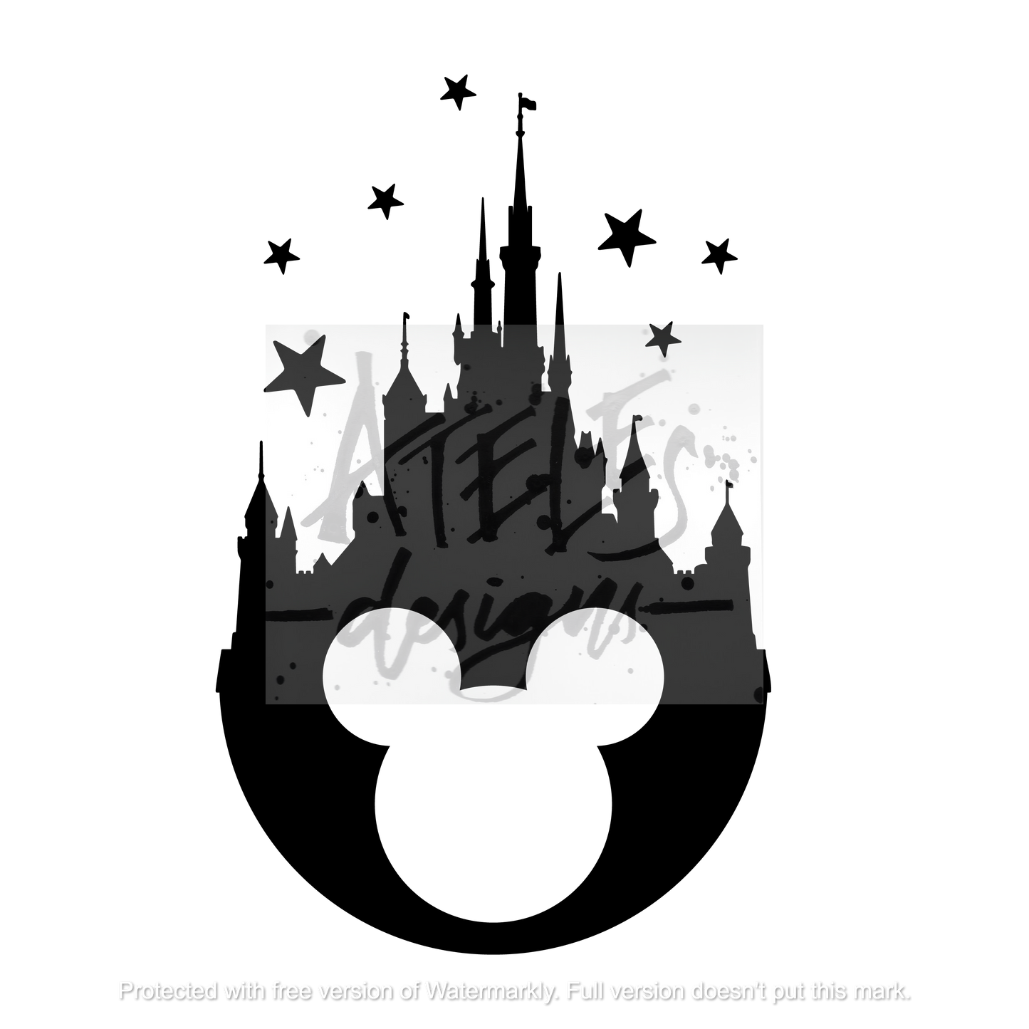 Mouse & Castle Silhouette