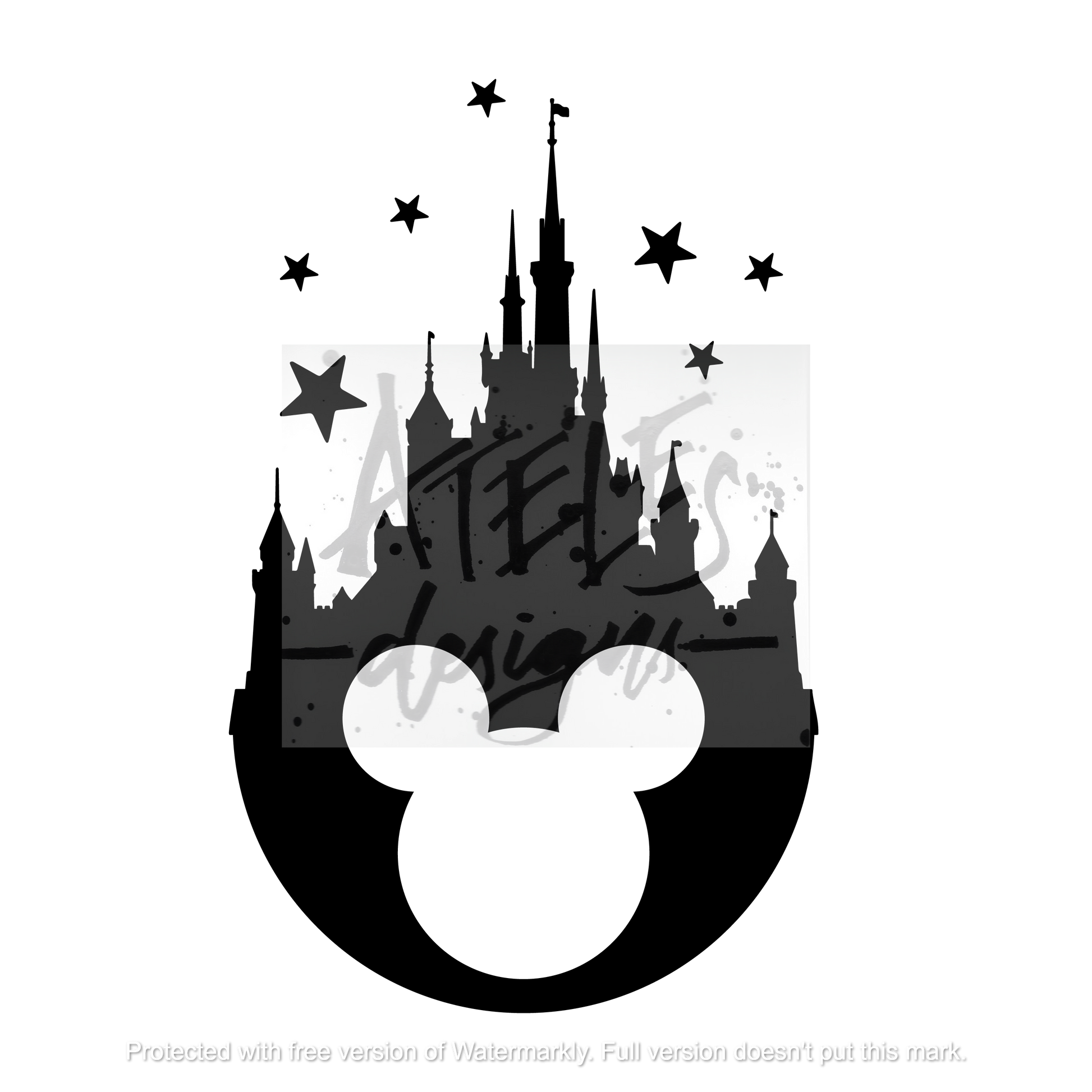 Mouse & Castle Silhouette